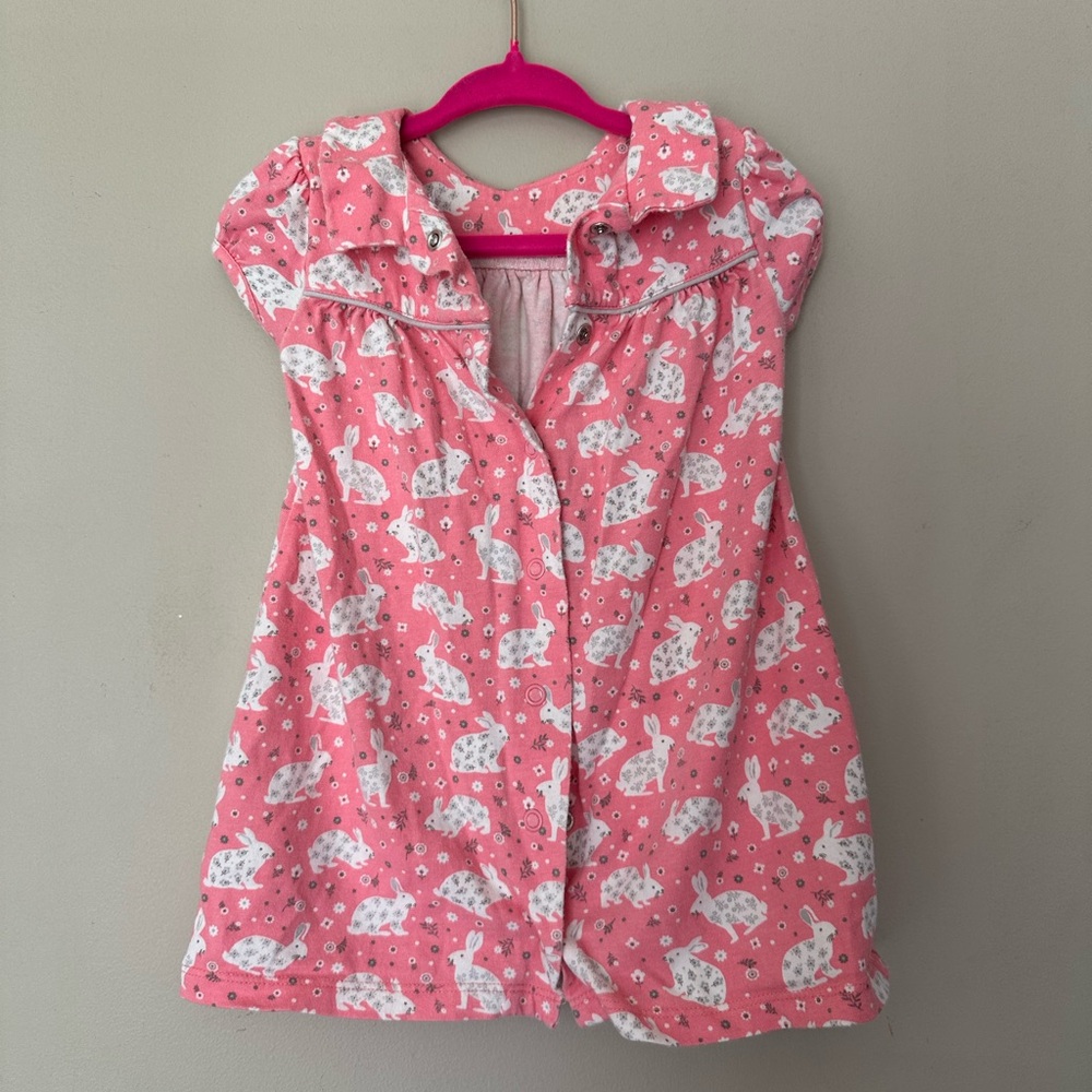 Baby Boden Pink Floral Bunny Dress - Picture 3 of 5